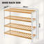 MantraRaj 4 Tier Natural Bamboo Shoe Rack Easy Assembly Strong Shelf Organiser 16 Pair Shoe Storage