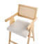 Upholstered Counter Stool with Solid Wood Frame