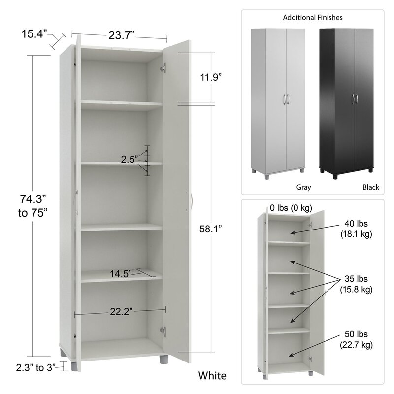 WFX Utility™ Aleg 3-Piece Garage Storage Cabinet System & Reviews | Wayfair