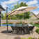 PURPLE LEAF 10 / 11FT Round Outdoor Cantilever Umbrella with Base and 360-degree Rotation