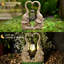 Ornement en forme de lanterne à cœur solaire à énergie solaire avec lumière DEL, décoration de jardin pour l'extérieur, veilleuse en forme d'animal pour la cour