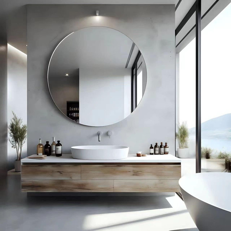 Miroir de salle de bain Pickard, Noir, 39 po x 39 po