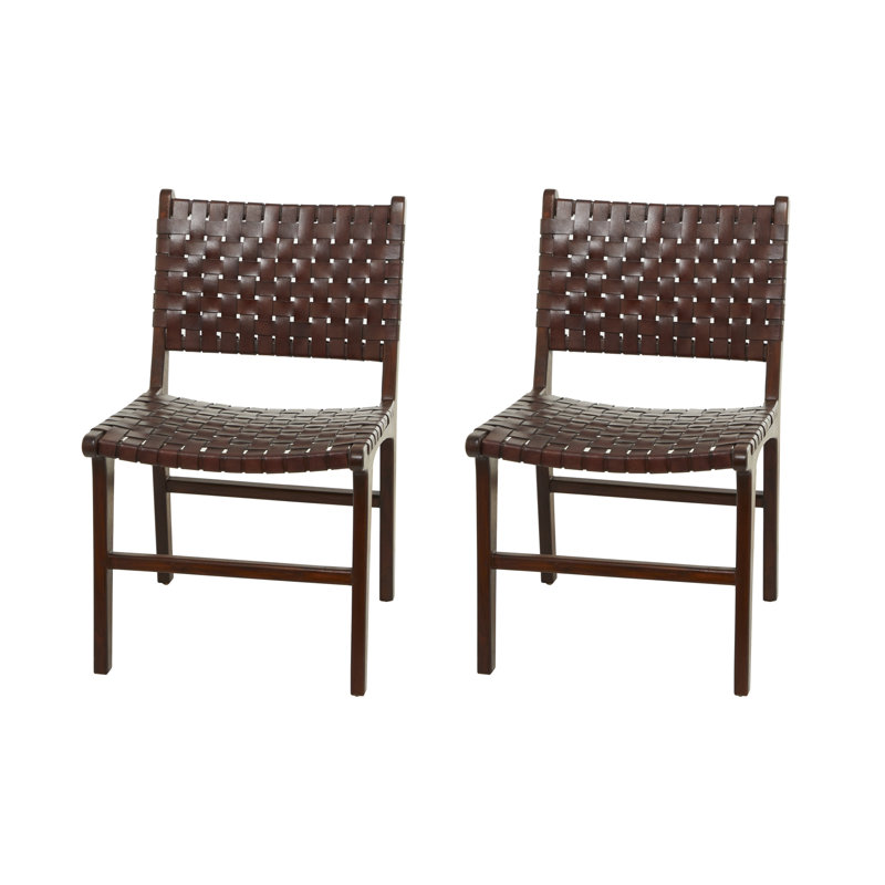 Chaise d'appoint en cuir véritable Markus, Brun