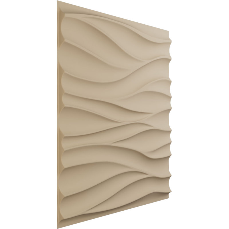 Panneaux muraux 3D en PVC 19,7 po x 19,7 po blanc mat, Beige
