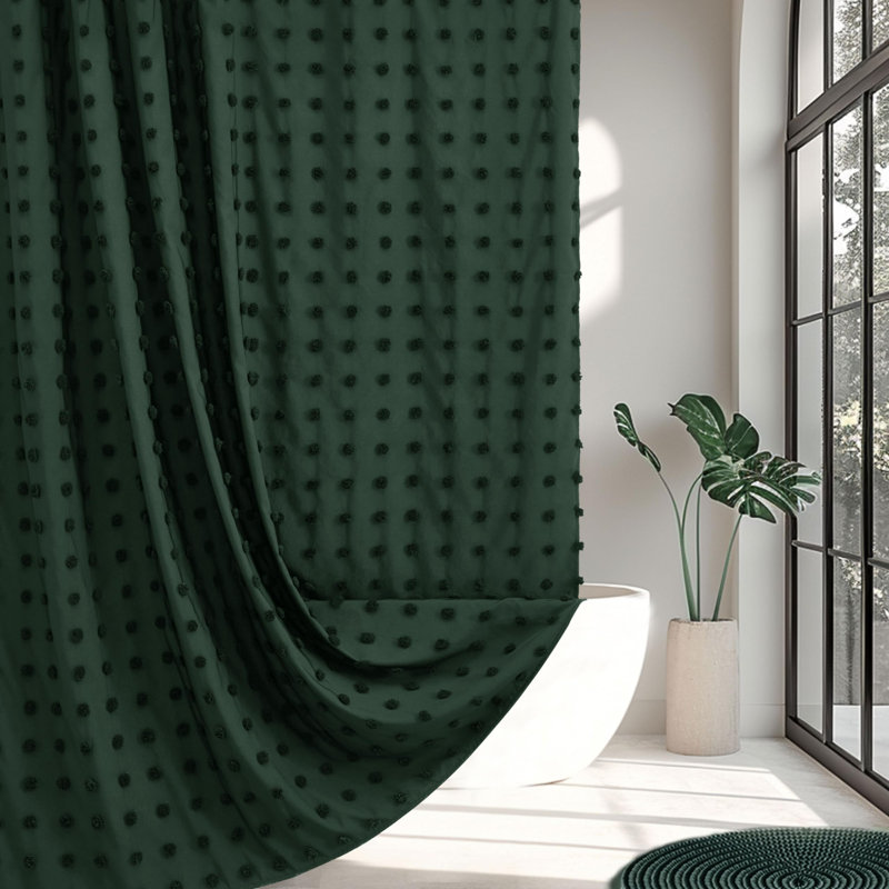 Rideau de douche, Vert foncé, H 78 po x l 72 po
