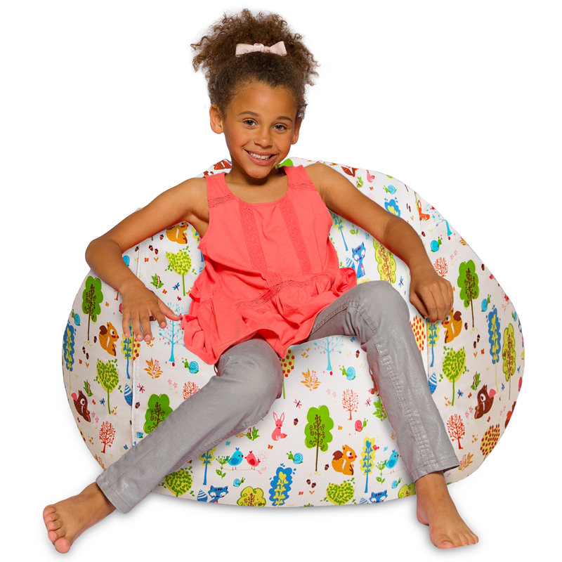 Bean Bag Chair for Kids, Teens, and Adults - Filled with Soft Beads, Includes Removable and Machine Washable Cover - Multiple Colors, Sizes and Fabrics including Soft Nylon & Canvas with Patterns