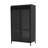 47.6" Tall Metal Storage Cabinet With Glass Doors & Flip-Top, 4-Tier Display Cabinet With Open Shelves, Freestanding Steel Sideboard Buffet For Kitchen, Living Room, Home Office, Dining Room, Bathroom