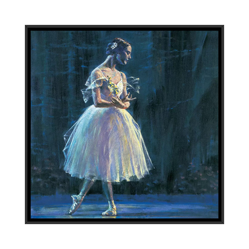 « giselle », reproduction d’art sur toile, H 18 po x l 18 po x P 1,5 po, Toile avec cadre noir, Pas de tapis