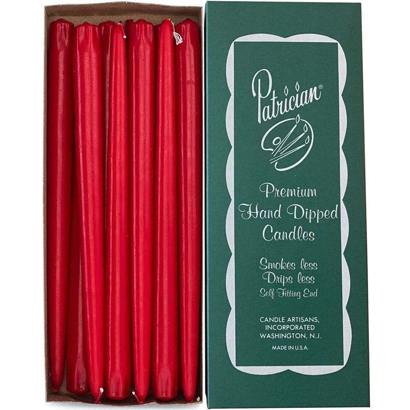 Bougie conique sans fumée et sans gouttes, Rouge
