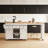 85.5" Kitchen Island with Extendable Dining Table-1271669616