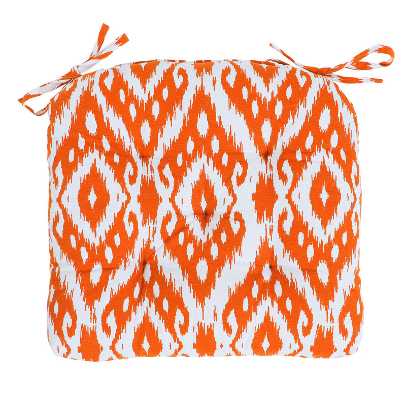 Outdoor 3'' Dining Chair Chair Pad, Orange