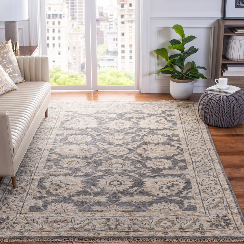 Saxis Hand Knotted Wool Oriental Rug, Rectangle 6' x 9'