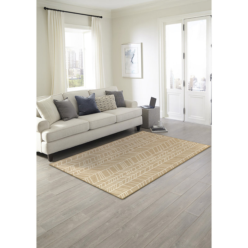 Tapis intérieur / extérieur brun clair Elayla, Rectangle 6 pi 6 po x 9 pi 4 po