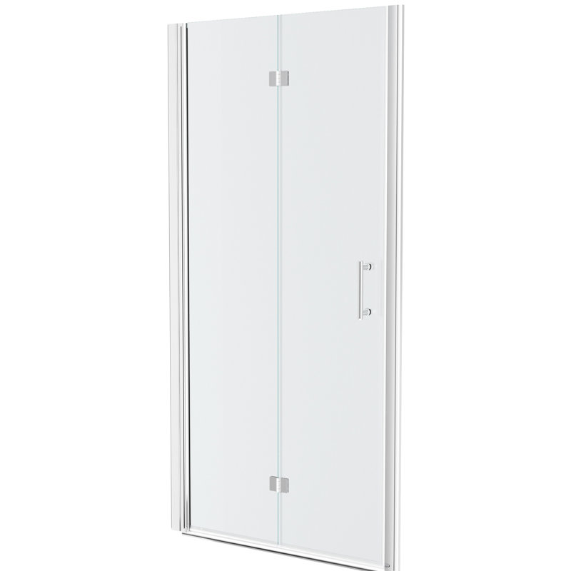30"W X 72"H Fold Shower Door With Tempered Glass, - Water- Bathroom Space, Adjustable Design Foldable Door, Glass Water-, Inlet