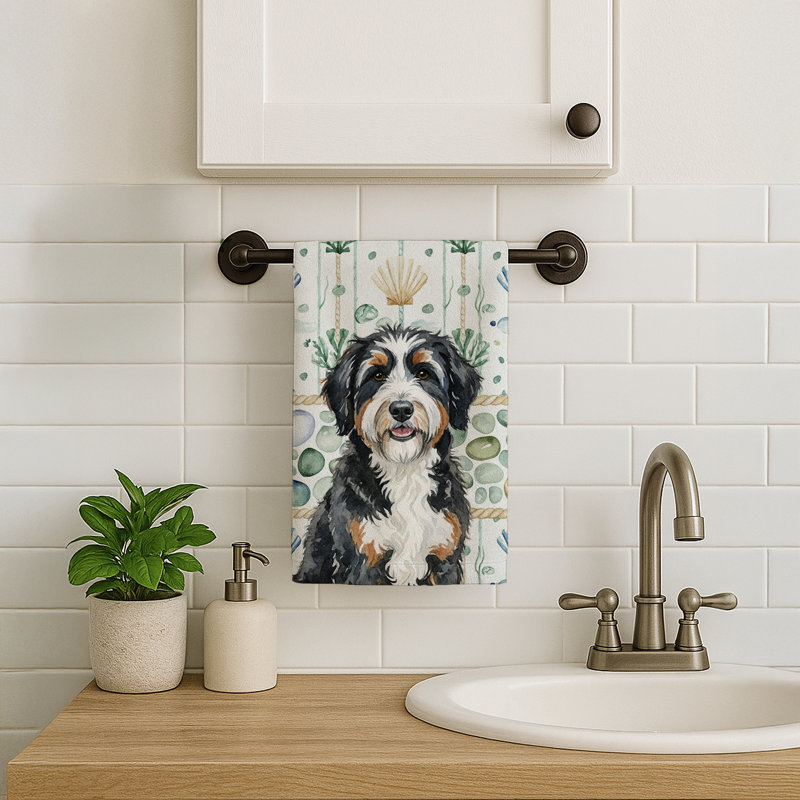 Berndoodle Coastal Sea Glass Kitchen Towel, Berndoodle