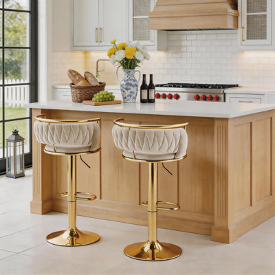 Christal Swivel Upholstered Adjustable Height Counter Stool