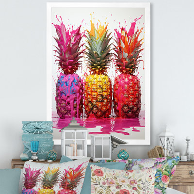 Colourful Pineapples Twisted - Pineapples Wall Art