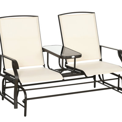 Fauteuil coulissant en métal avec table centrale et tissu respirant pour café