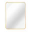 Miroir de salle de bain rectangulaire en métal doré 22 x 30 pouces pour mur, durable et élégant avec film incassable-135240305-135240311