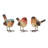 Large Resin Colorful Woodgrain Bird Set of 3 Spring Home Decorations