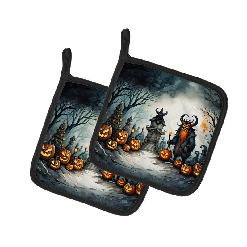 Paire de porte-casseroles Krampus The Christmas Demon Spooky Halloween