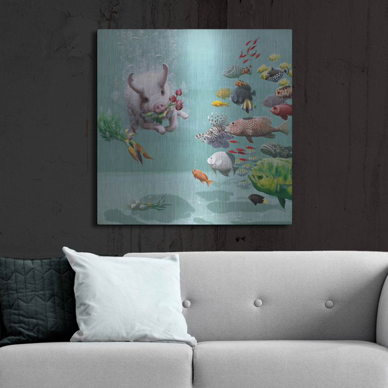  «Disturbing The Peace» par Heather Gauthier, art mural en métal, 36 po x 36 po