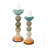 Capri Stripe Glass Candle Holder- Tall-808466642