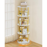 5-Tier Rotating Bookshelf, 360° Spinning Bookcase Tower, Space-Saving Stackable Storage Organizer For Home Office, Kids Room, And Small Spaces