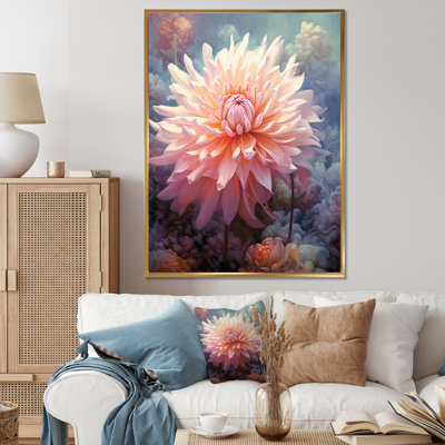 «White Pink Mums Blossoms», reproduction sur toile