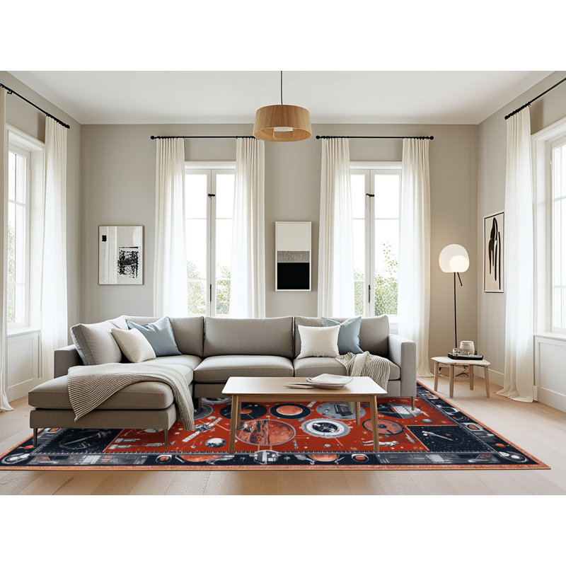 Tapis brun lavable à la machine, Rectangle 6 pi x 9 pi