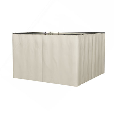 10' X 12' Gazebo Sidewall Set With 4 Panels, Hooks/C - Rings Included For Pergolas & Cabanas, Beige