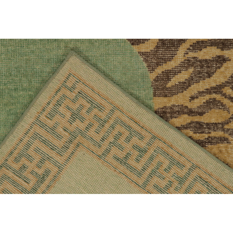 Distressed Homage Hand Knotted Wool Animal Print Area Rug, Rectangle 10' x 14'