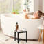 Tabouret de douche noir, petit banc de douche d'angle intérieur - Repose-pieds pour le rasage de la douche-1436942892