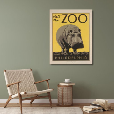"Visitez le zoo - Philadelphie" par MuseumPrints - Art mural sur toile tendue avec châssis