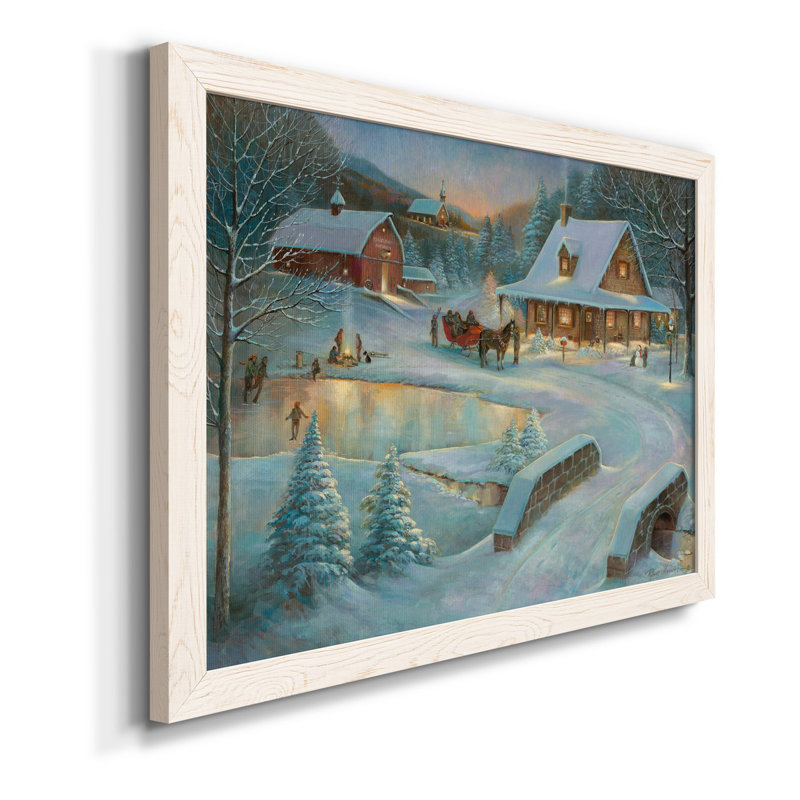 «Little Meadows Xmas», reproduction d'art sur toile, H 17 po x l 20 po x P 1 po, Blanc