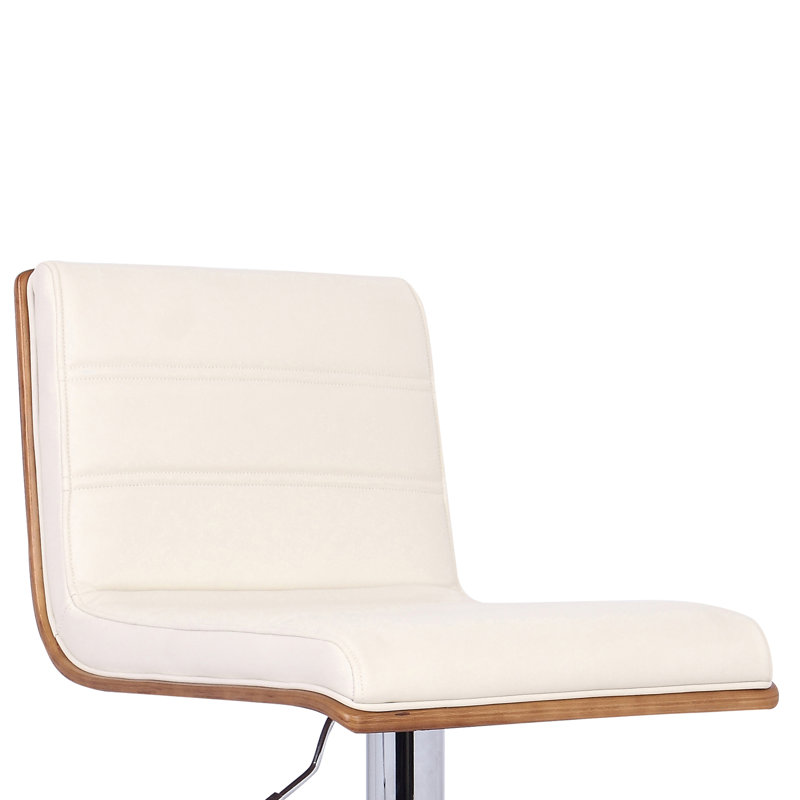 Swivel Upholstered Adjustable Height Counter Stool, Cream