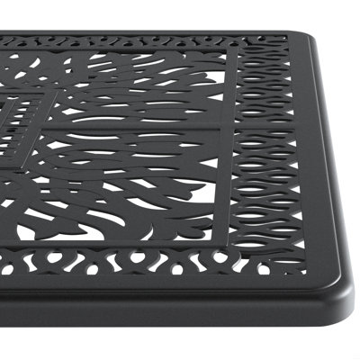 Cast Aluminum Patio Dining Table With Umbrella Hole