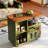 34.65"Green Solid Wood Mobile Coffee Table