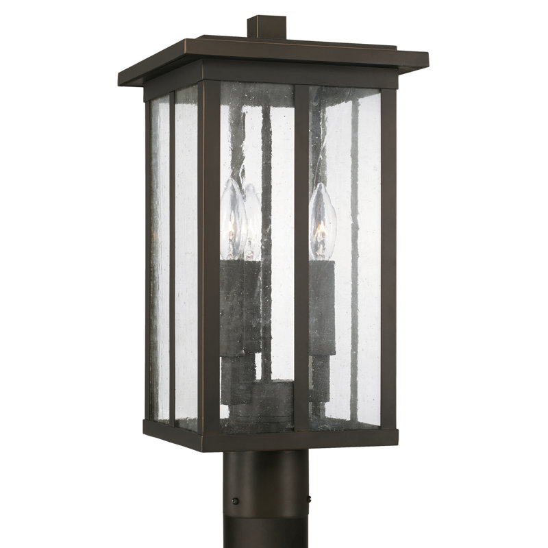 Lampadaire d'extérieur 3 lumières 3 lumières, Bronze huilé