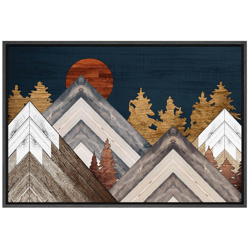 Arbres de montagne, Noir, H 16 po x l 24 po x P 1,5 po