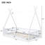 Lit simple en bois avec clôture, blanc-618077434