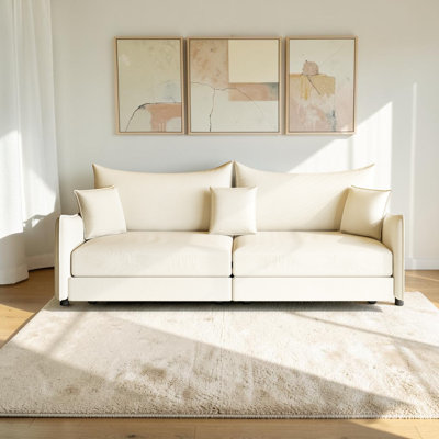 81.9" King Pull Out Sofa Bed, 3-In-1 Convertible Sofa Bed With 3 Pillows, Velvet 3-Seater Couch, For Living Room, Apartment