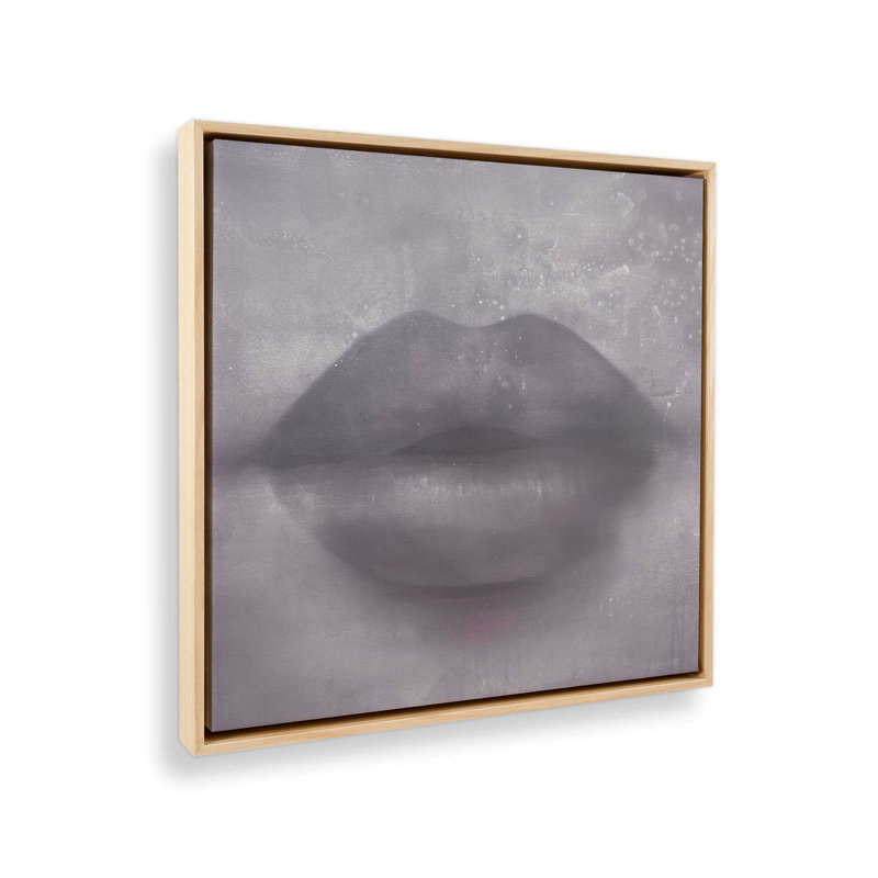 Impression sur toile 24 po x 24 po Whispered Kiss, Cadre américain en érable flottant, H 14 po x l 14 po x P 1,75 po