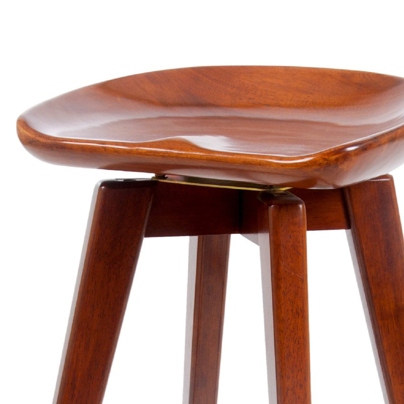 Clitheroe Swivel Solid Wood Counter Stool, Counter Stool (24” Seat Height), Brown
