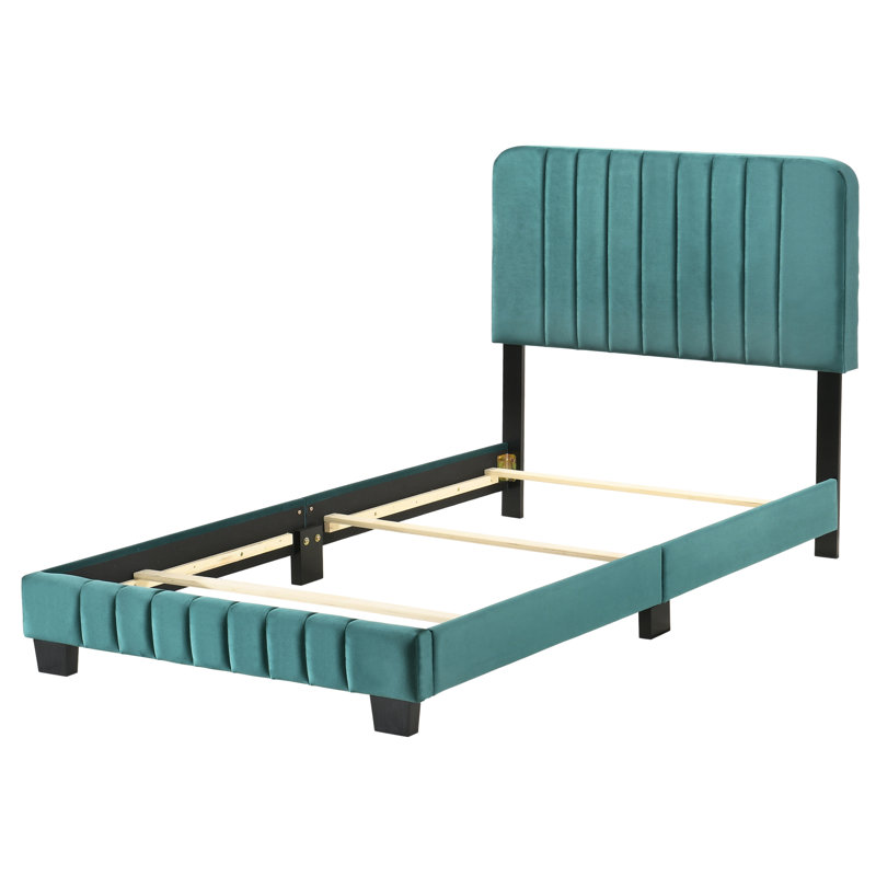 Anjelah Upholstered Standard Bed, Green, Full/Double