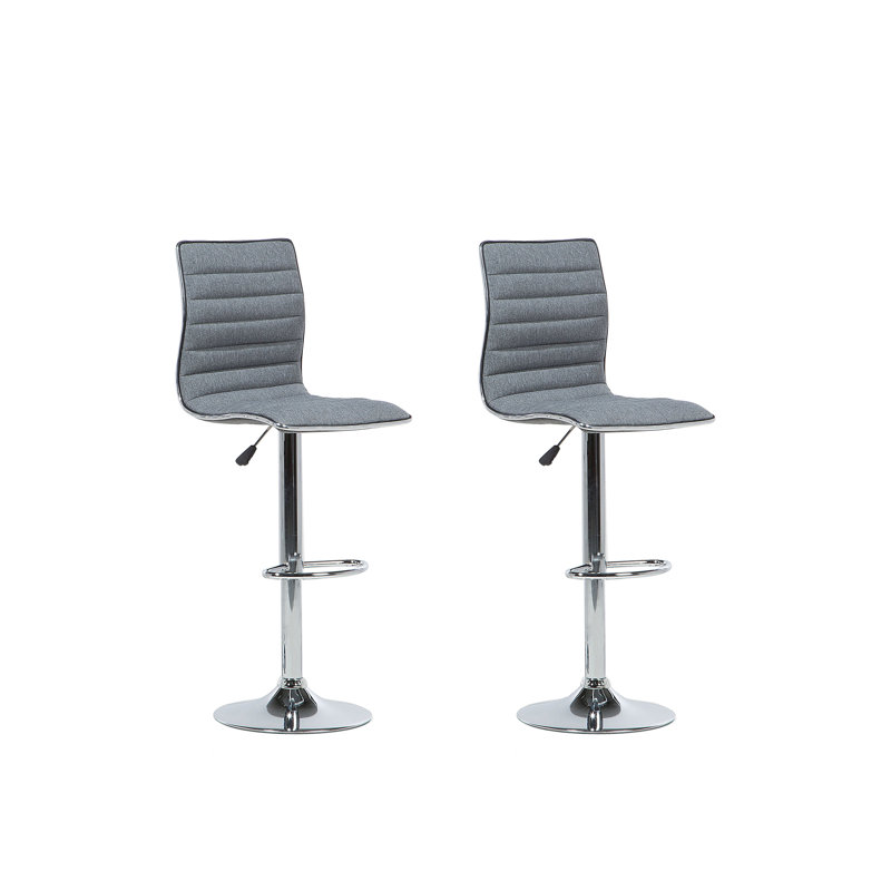 Akiro Swivel Upholstered Adjustable Height Counter Stool with Metal Frame