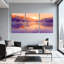 «Winter forest Sunset Mountains Reflection Watercolor Art», ensemble de 3 impressions sur toile-315645371