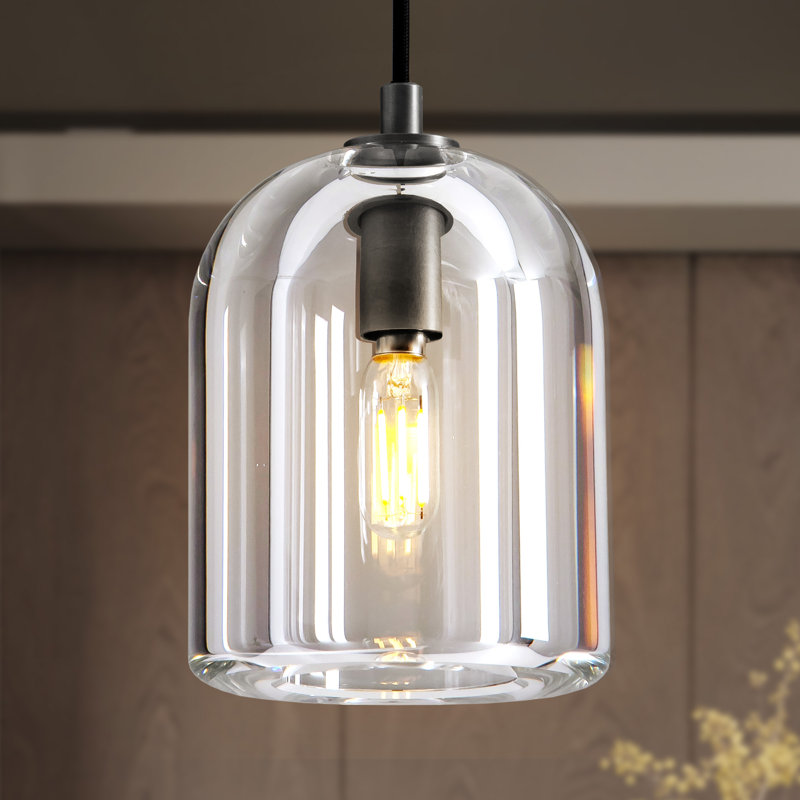 Luminaire suspendu en cristal Thamar, Noir mat