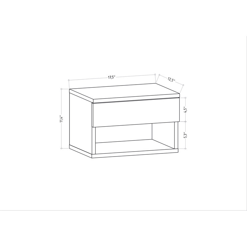 17.5'' W Nightstand, White