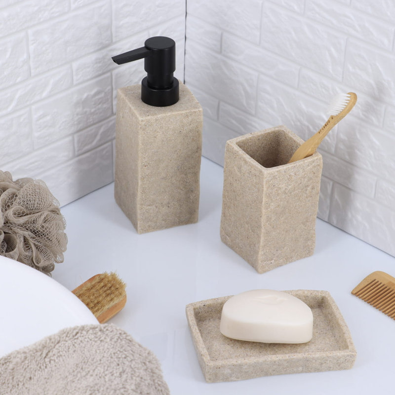 Bathroom Accessory Set, Natural